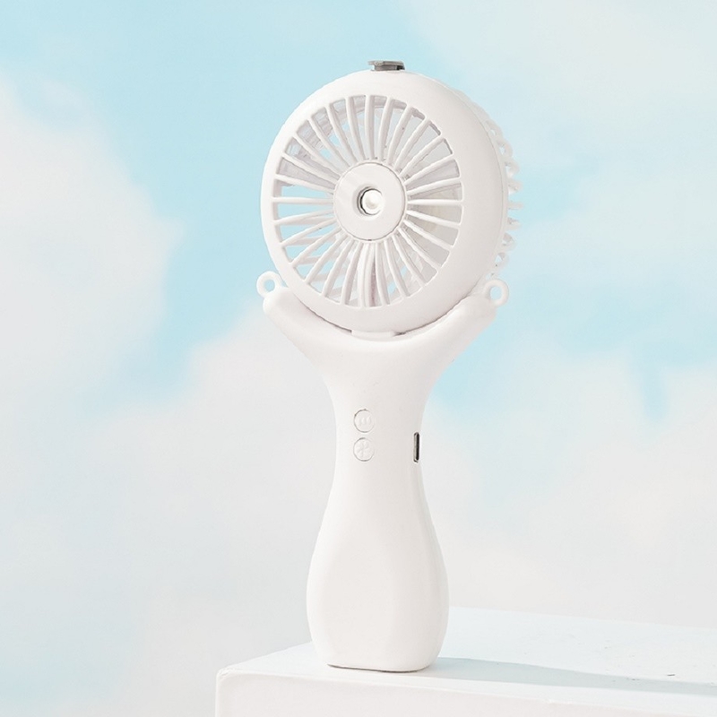 Batería de 500mAh 2 horas de carga Tres velocidades de viento 148g de peso ligero Halterneck escritorio portátil 3 en 1 Nano ventilador de pulverización