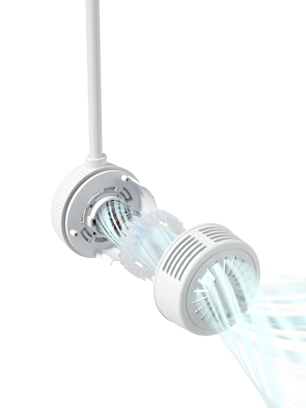 Viento suave en tres niveles Flujo de aire de 360 grados manguera universal 1000mAh batería TYPE-C cargando ventiladores portátiles en blanco y verde menta