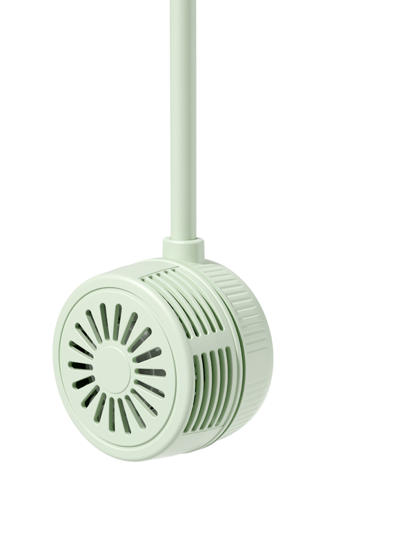 Viento suave en tres niveles Flujo de aire de 360 grados manguera universal 1000mAh batería TYPE-C cargando ventiladores portátiles en blanco y verde menta