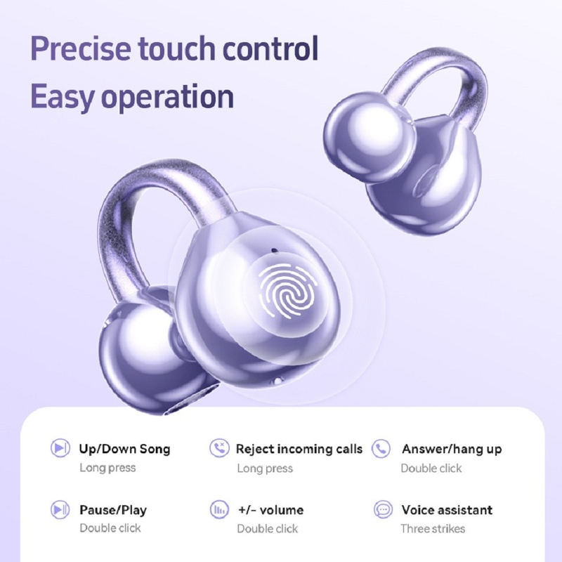 Bluetooth 5.4 A2DP/AVRCP/HFP Soporte Titanio Diafragma altavoz 4g por oreja impermeable al agua impermeable al sudor para personas de negocios jugadores