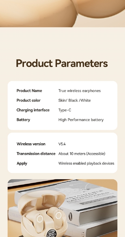 Audífonos Bluetooth Audífonos 5.4 4-5 horas por carga 600mAh Cuerpo 4.8g 2.8×2.5×1.8cm Optimizado Micrófono Dinámico de colores