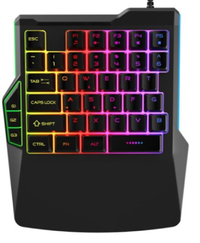 Diseño ergonómico teclado de ordenador con cable de 19 teclas función de rotación macro placa de hierro contrapeso soporta luz de fondo monocromática / colorida
