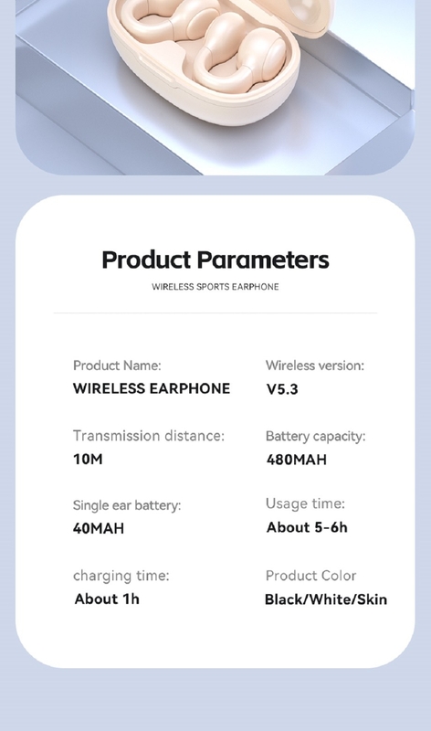 Bluetooth 5.3 auriculares soporta BR + EDR + BLE Multi-protocolo 5 H Tiempo de llamada F 13 Anillo de cobre altavoz 4.6 G por oído Diseño ergonómico