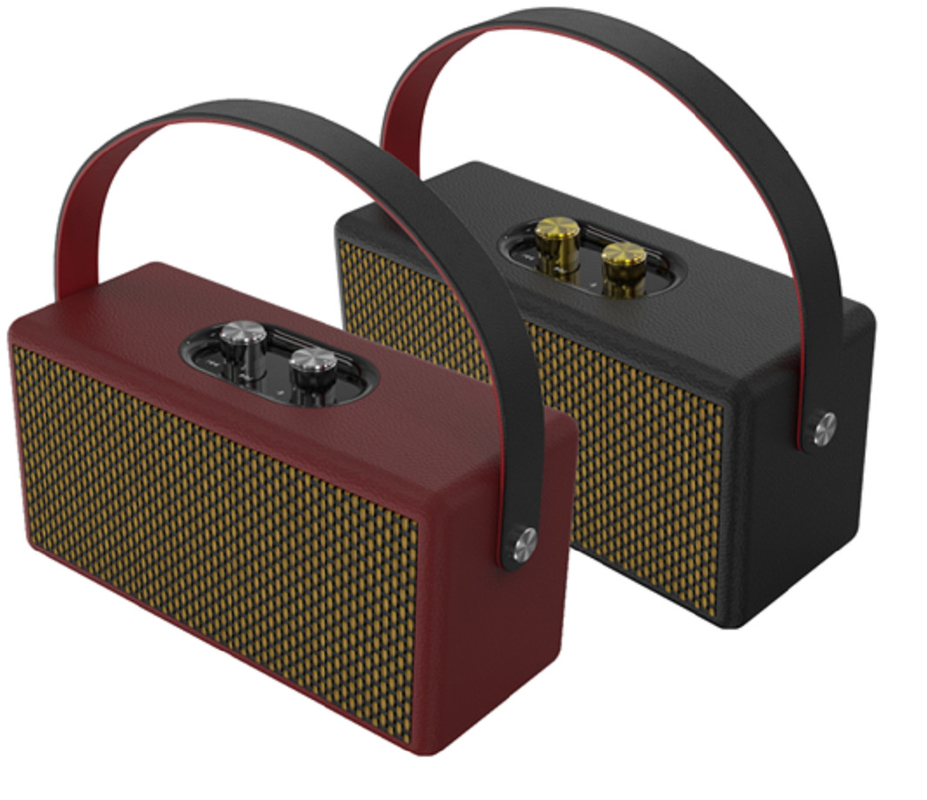 Cabinet de madera retro Unidades de 2 × 2,5 pulgadas con 60 imanes 7W × 2 potencia Batería de 2400mAh para entusiastas de la decoración del hogar, amantes de la música, etc.