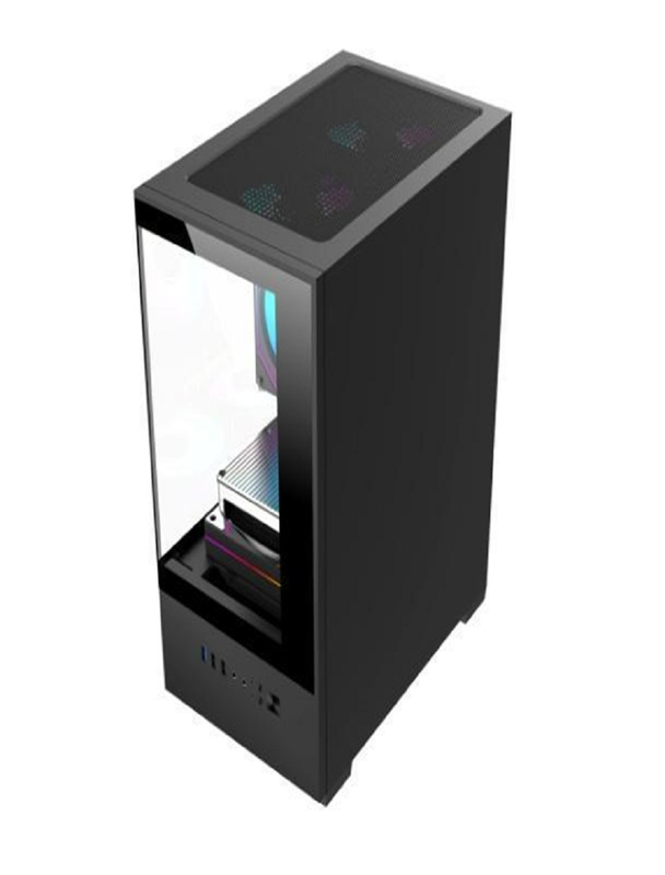Cuerpo de computadora soporta MicroATX / MiniITX placas base HDD inferior + compartimiento de alimentación para SSD de doble almacenamiento ventilador de 5 velocidades con diseño de conducto de aire 3D