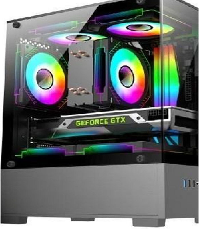 Cuerpo de computadora soporta MicroATX / MiniITX placas base HDD inferior + compartimiento de alimentación para SSD de doble almacenamiento ventilador de 5 velocidades con diseño de conducto de aire 3D