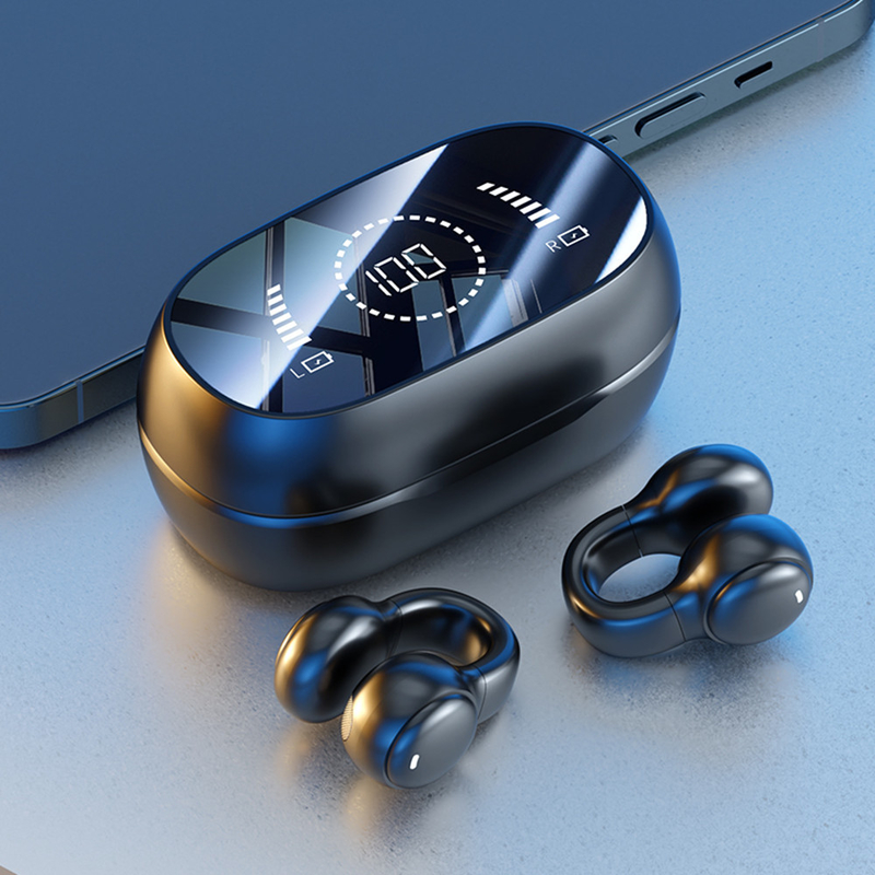 Bluetooth 5.3 auricular Diseño de oído completamente abierto 9D Juego de sonido envolvente Audio-sincronización HIFI Pantalla digital 1.5H Carga 6H Reproducción única