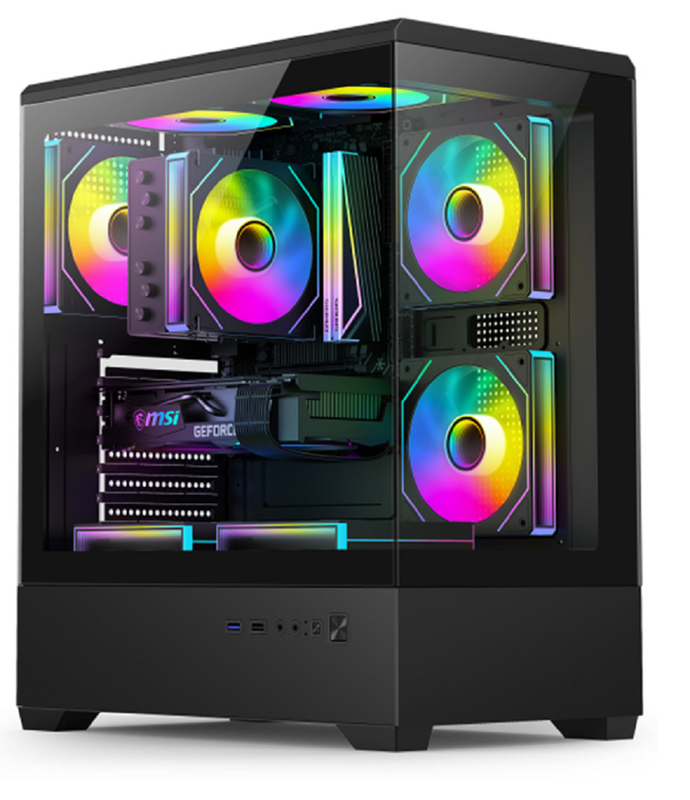 Arquitectura compatible de tamaño completo que admite E-ATX/ATX Placas base de 330 mm Tarjetas gráficas de 240 mm Casilla de ordenador de rejilla de refrigeración por agua montada en la parte superior