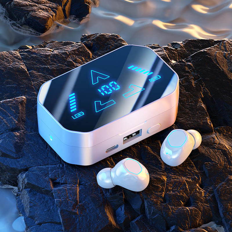 Bluetooth 5. ¿Qué quieres decir?3, F10 auriculares a prueba de agua y polvo con pantalla digital diseño ergonómico para uso en juegos deportivos