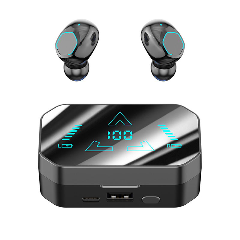 Bluetooth 5. ¿Qué quieres decir?3, F10 auriculares a prueba de agua y polvo con pantalla digital diseño ergonómico para uso en juegos deportivos
