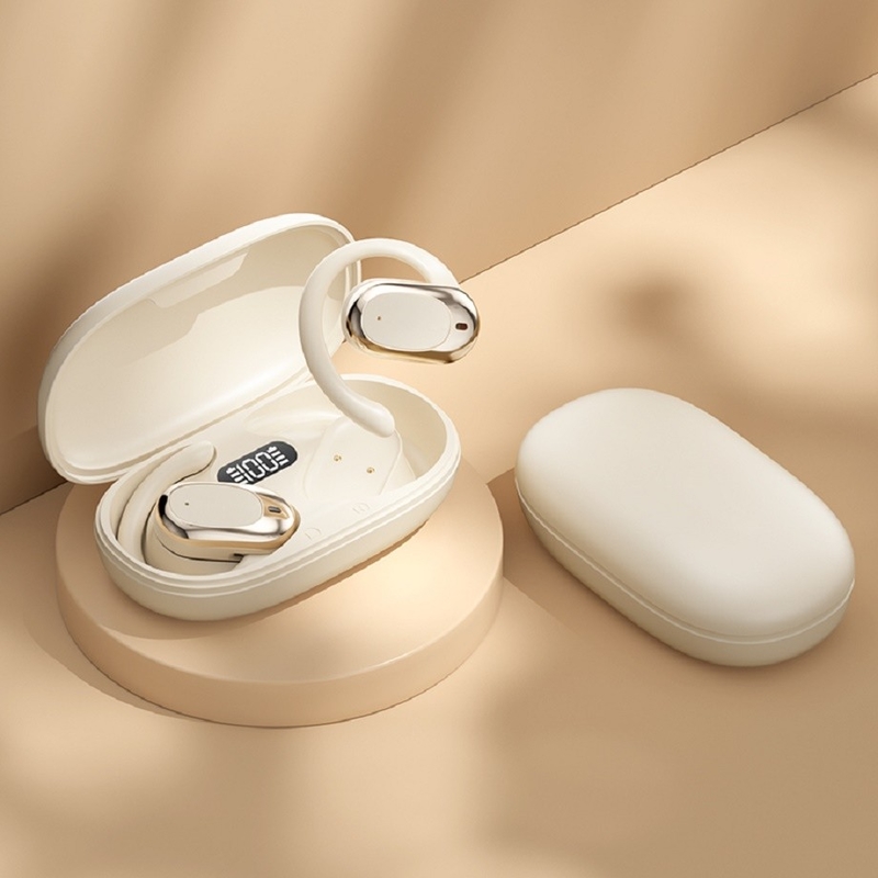 90° Ganchos de oreja ajustables Bluetooth auriculares auriculares F14.2 Diafragma biológico ultra delgado, Bluetooth 5.4 con soporte AAC / SBC, diseño de sensibilidad cero