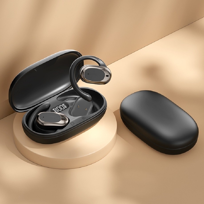 90° Ganchos de oreja ajustables Bluetooth auriculares auriculares F14.2 Diafragma biológico ultra delgado, Bluetooth 5.4 con soporte AAC / SBC, diseño de sensibilidad cero