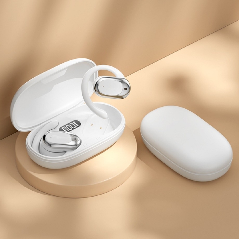 90° Ganchos de oreja ajustables Bluetooth auriculares auriculares F14.2 Diafragma biológico ultra delgado, Bluetooth 5.4 con soporte AAC / SBC, diseño de sensibilidad cero