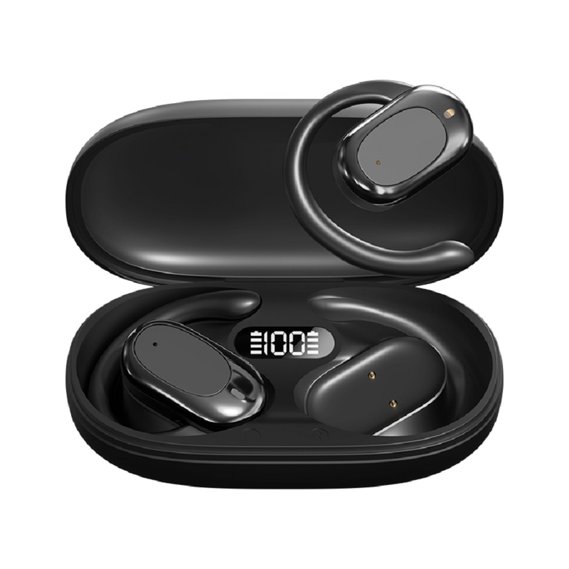 90° Ganchos de oreja ajustables Bluetooth auriculares auriculares F14.2 Diafragma biológico ultra delgado, Bluetooth 5.4 con soporte AAC / SBC, diseño de sensibilidad cero