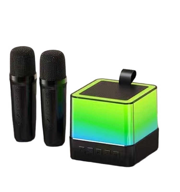 Altavoz de mini cubo LED multicolor 89mm Sonido perfecto para fiestas y karaoke en negro / blanco / rosa
