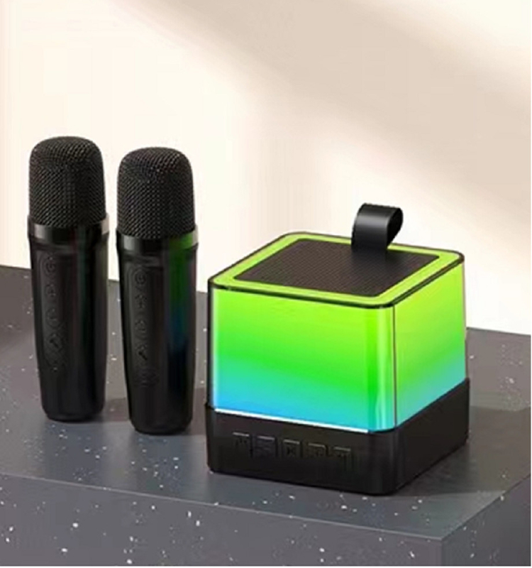 Altavoz de mini cubo LED multicolor 89mm Sonido perfecto para fiestas y karaoke en negro / blanco / rosa