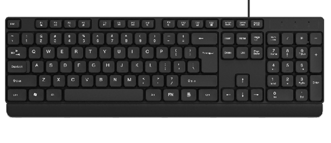 104-clave teclado multimedial cableado negro HIPS impermeable plástico USB Plug-and-play Impresión de logotipo personalizable.