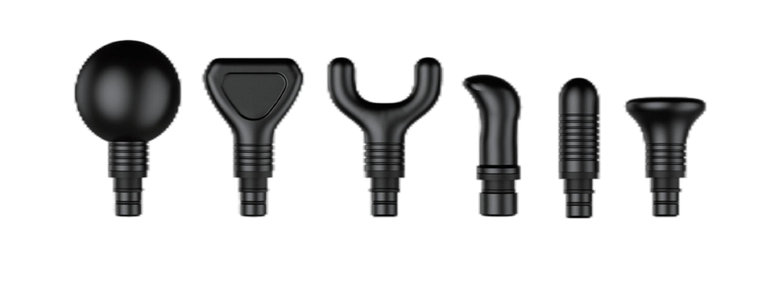 6 cabezas de masaje 30W 1-30 velocidad ajustable pistola de masaje corporal con pantalla LCD / interruptor físico + control táctil, batería de 2500mAh