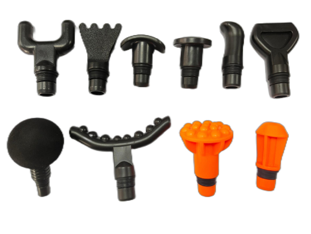 Pistola de masaje portátil de 60W con diseño ergonómico y 10 cabezas de masaje