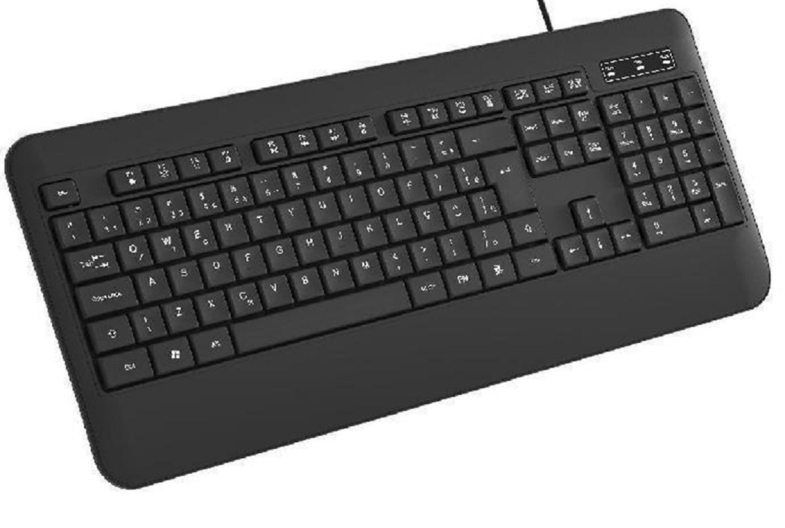 ETEK 104 teclado de oficina impermeable con teclas de película de carbono HIPS Material de 1,2 metros cable trenzado admite personalización de logotipo