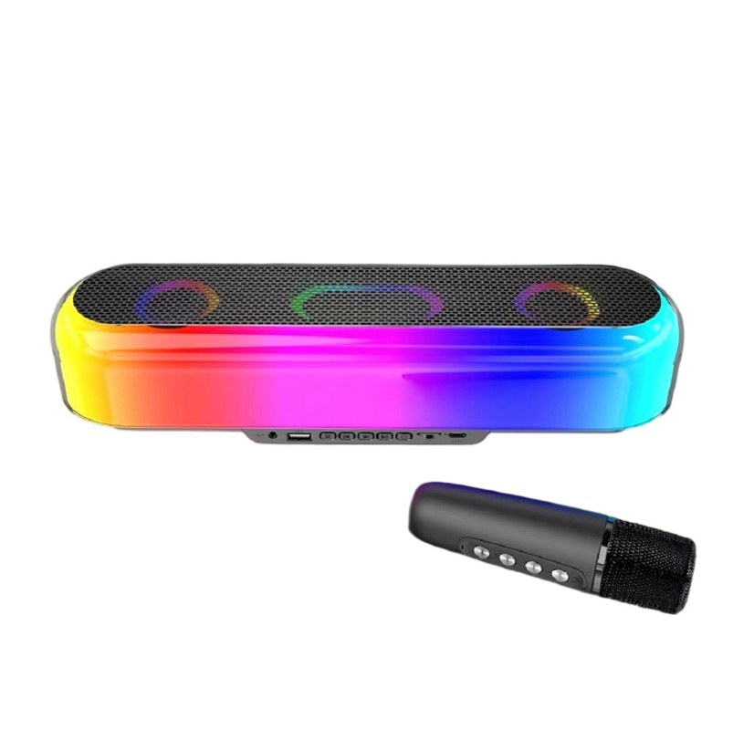 10W RMS Power 52mm altavoz 1500mAh Batería soporta Bluetooth TF Card hasta 32GB Radio FM Luces LED coloridas