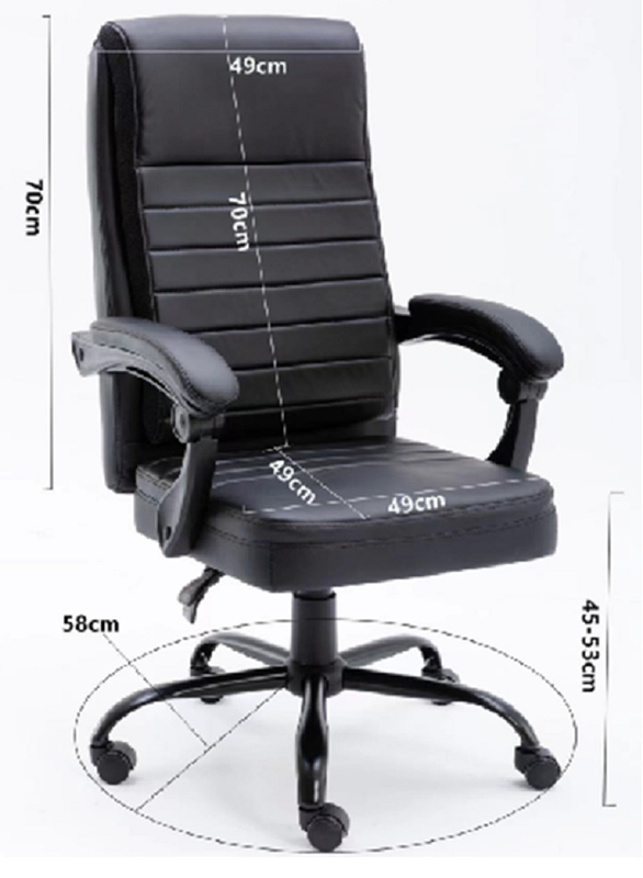 Mecanismo multifunción Silla de escritorio de juegos ergonómico con reposabrazos y respaldo de brazos de PU de alto rebote Base de cromo de 320 mm con ruedas de nylon