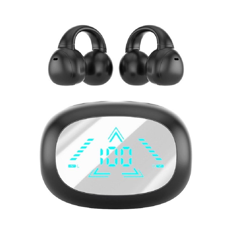 TWS F13 totalmente abierto inalámbrico con pantalla LED Bluetooth 5.3 AAC / SBC decodificación auriculares de 40mAh + caja de 400mAh para personas de negocios