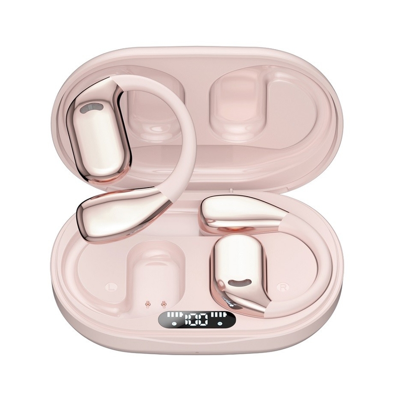 Auriculares TWS Bluetooth 5.4 con diafragma compuesto de titanio, altavoz, 6 horas de reproducción con estuche de carga de 300 mAh y pantalla digital de batería