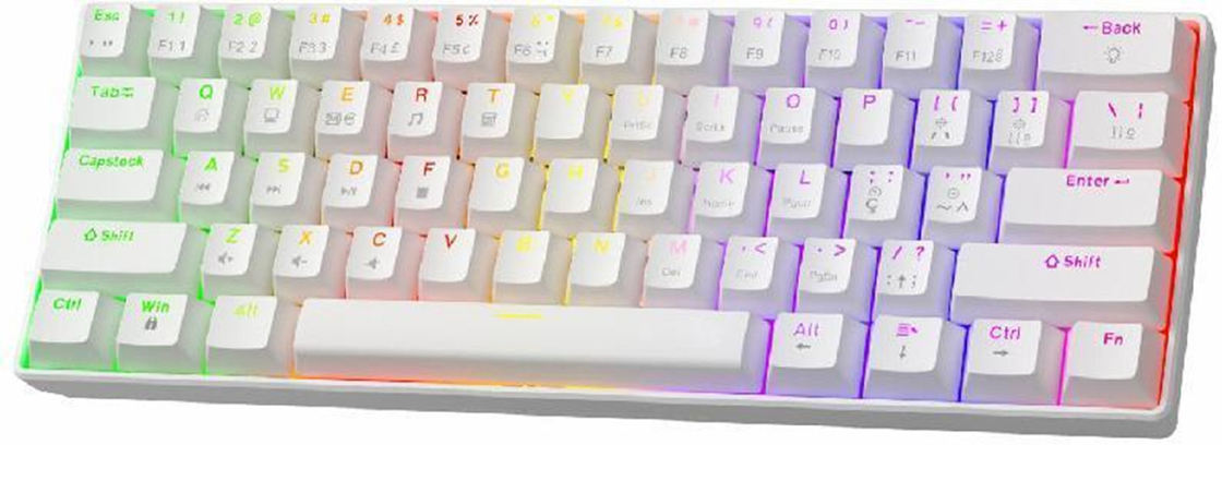 Teclado mecánico compacto de 68 teclas con retroiluminación RGB personalizable, interruptores intercambiables en caliente y conectividad USB