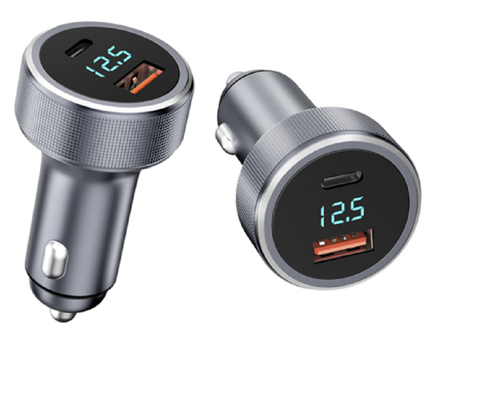 Dual puerto de carga rápida USB-C PD 30W + USB-A QC 18W Soporte de protocolo múltiple PD / QC / PPC Aleación de aluminio + cáscara de plástico