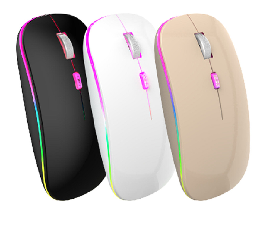 2.4G Bluetooth Mouse con Windows e IOS 4 Botones de precisión Mouse 1600DPI Rastreamiento Rayo recargable