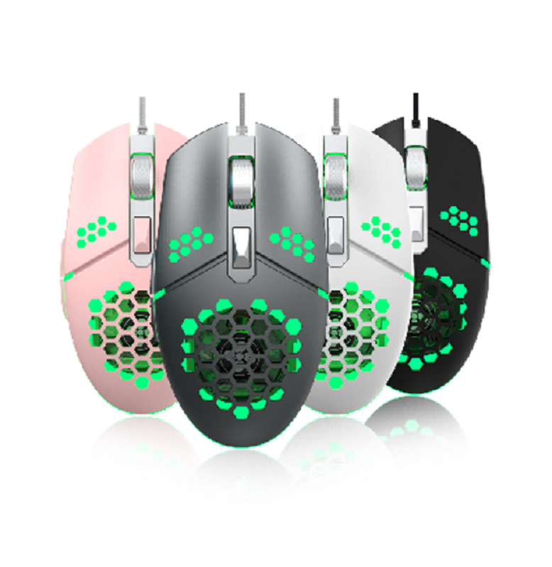 Ratón con cable ofrece una vida útil de los botones de 10 millones de clics, DPI ajustable de 6400, diseño de 6 botones, iluminación RGB, cable USB de 1,5 m