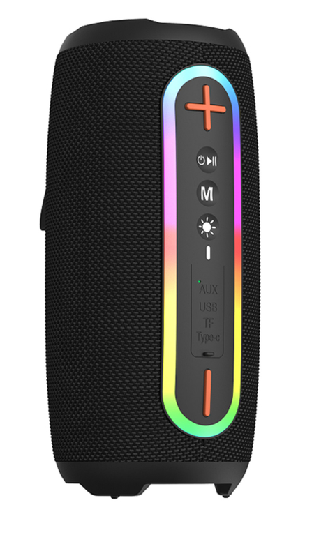 Bluetooth 5.3 2 * 10W altavoces Batería de 2400mAh con carga de tipo C Iluminación ambiental RGB