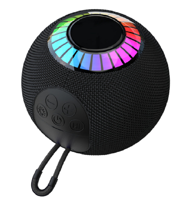 Altavoz portátil Bluetooth 5.3 con iluminación RGB, batería de 1200 mAh, carga tipo C, hasta 6 horas de reproducción, compatible con AUX / TF / FM / USB
