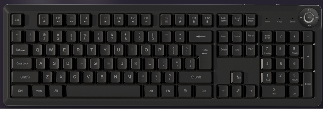 Ultra delgado portátil FN teclado de membrana multimedia 448*143*32mm 610g peso neto ABS negras tapa teclas membrana de plata