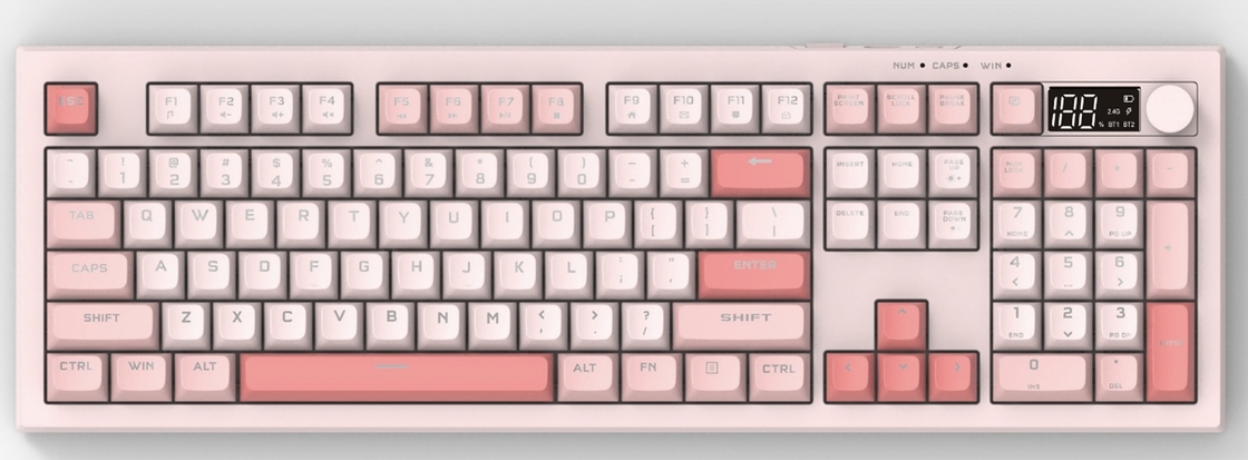 Teclado a prueba de agua de tamaño completo Características Una estructura de película de pasta de plata ofrece luz blanca y modos de retroiluminación de arco iris