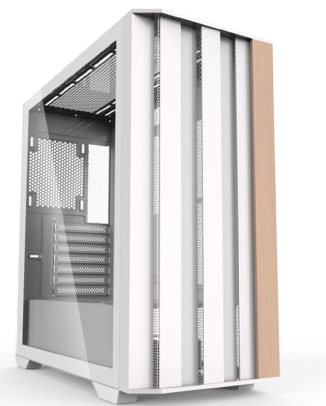 Carcasa de juego EATX Full-Tower SPCC+ABS+Madera Frontal con Doble USB 1.0+USB 3.0+Tipo-C Opcional, Soporte para Triple Refrigeración Líquida