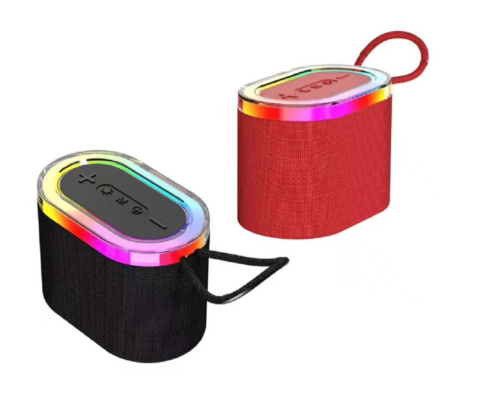 Altavoz portátil Bluetooth 5.3 con batería de 800 mAh Soporta tarjeta AUX TF y reproducción USB incluye luces RGB incorporadas