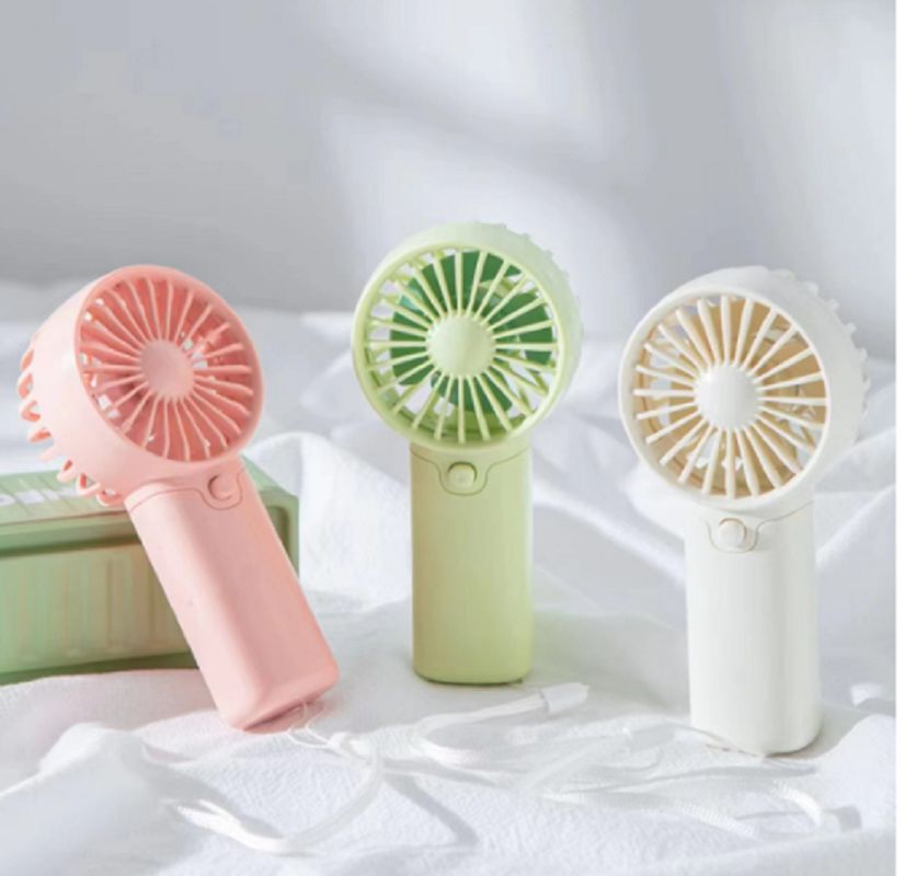 Ventilador de mano con batería AAA 2W Cuerpo ABS Tamaño 6*3.7*12.5cm 53.7g Ligero Con cordón Verde Rojo Blanco
