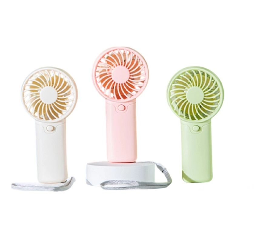 Ventilador de mano con batería AAA 2W Cuerpo ABS Tamaño 6*3.7*12.5cm 53.7g Ligero Con cordón Verde Rojo Blanco