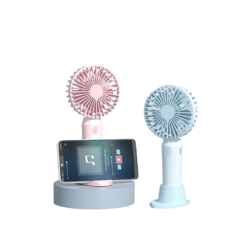 Materiales ABS+PP Ventilador Mini Recargable Tipo-C de 3 Velocidades 6H de Autonomía Batería de 1200mAh Blanco Azul Rosa
