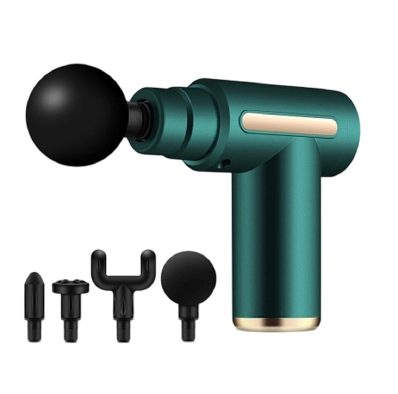 Masajeador muscular de mano de 6 modos con 800 mAh, 30 W, alivio profundo, 4 cabezales de masaje para espalda/piernas, rojo, verde, negro, gris