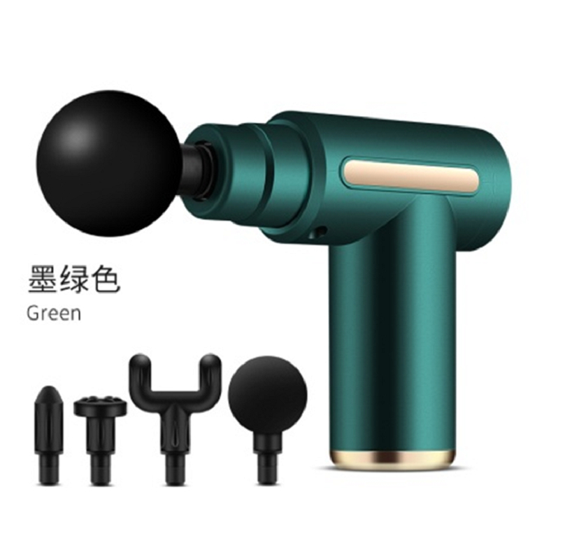 Masajeador muscular de mano de 6 modos con 800 mAh, 30 W, alivio profundo, 4 cabezales de masaje para espalda/piernas, rojo, verde, negro, gris