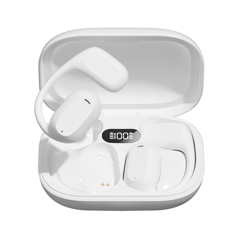 ETEK Ear-Hook TWS auriculares, Bluetooth 5.3 (A2DP/AVRCP/HFP), celda de auriculares de 50 mAh + caja de 300 mAh (tabla protectora)