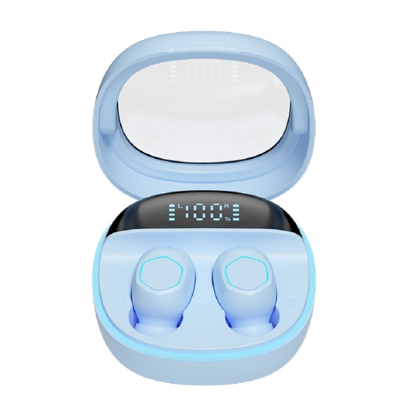 Auriculares inalámbricos ETEK con pantalla LED y tapa transparente, BT 5.3, control táctil, altavoz F10, negro, blanco, morado