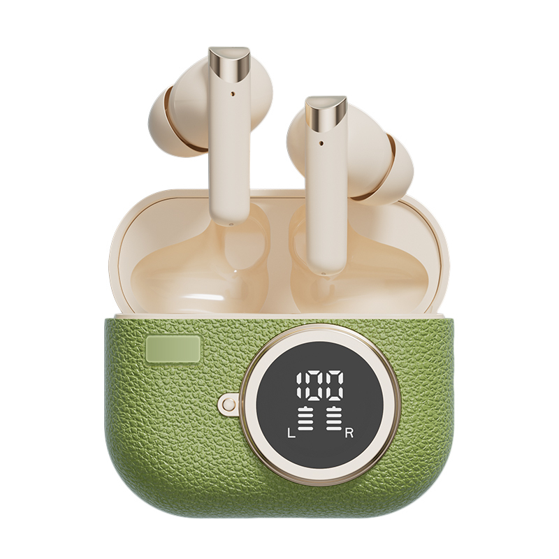 Audífonos inalámbricos Bluetooth 5.4 ANC Audífonos F10 altavoz 300mAh Cuerpo Tipo-C de carga rápida Marrón Complejidad Verde