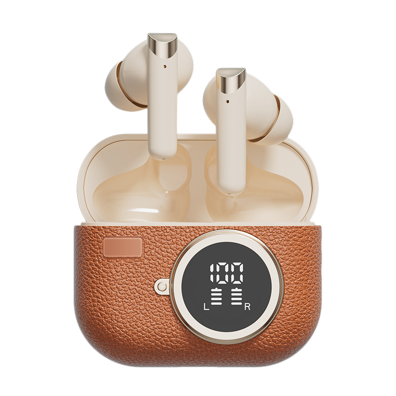 Audífonos inalámbricos Bluetooth 5.4 ANC Audífonos F10 altavoz 300mAh Cuerpo Tipo-C de carga rápida Marrón Complejidad Verde