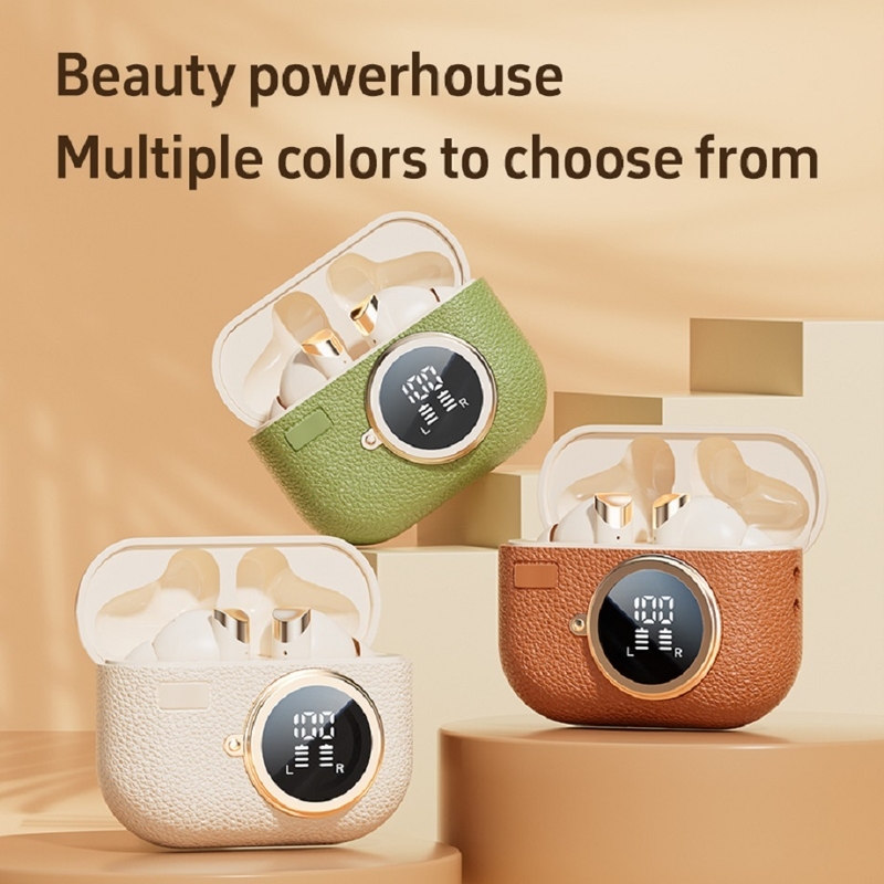 Audífonos inalámbricos Bluetooth 5.4 ANC Audífonos F10 altavoz 300mAh Cuerpo Tipo-C de carga rápida Marrón Complejidad Verde