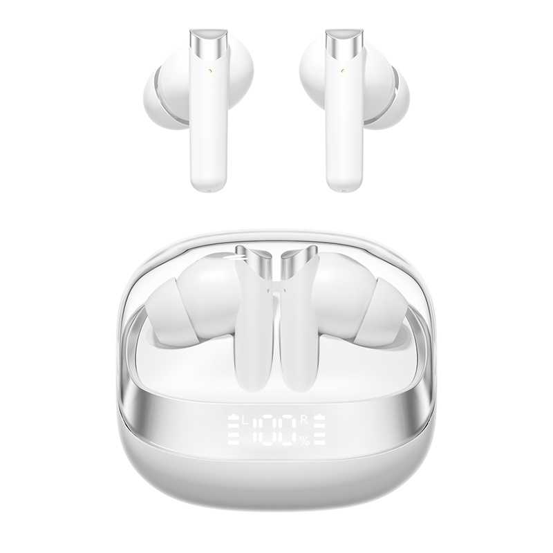 ETEK auriculares inalámbricos Bluetooth 5.4 ANC auricular F10 Anillo de cobre altavoz 300mAh Cuerpo Blanco Negro Complejidad