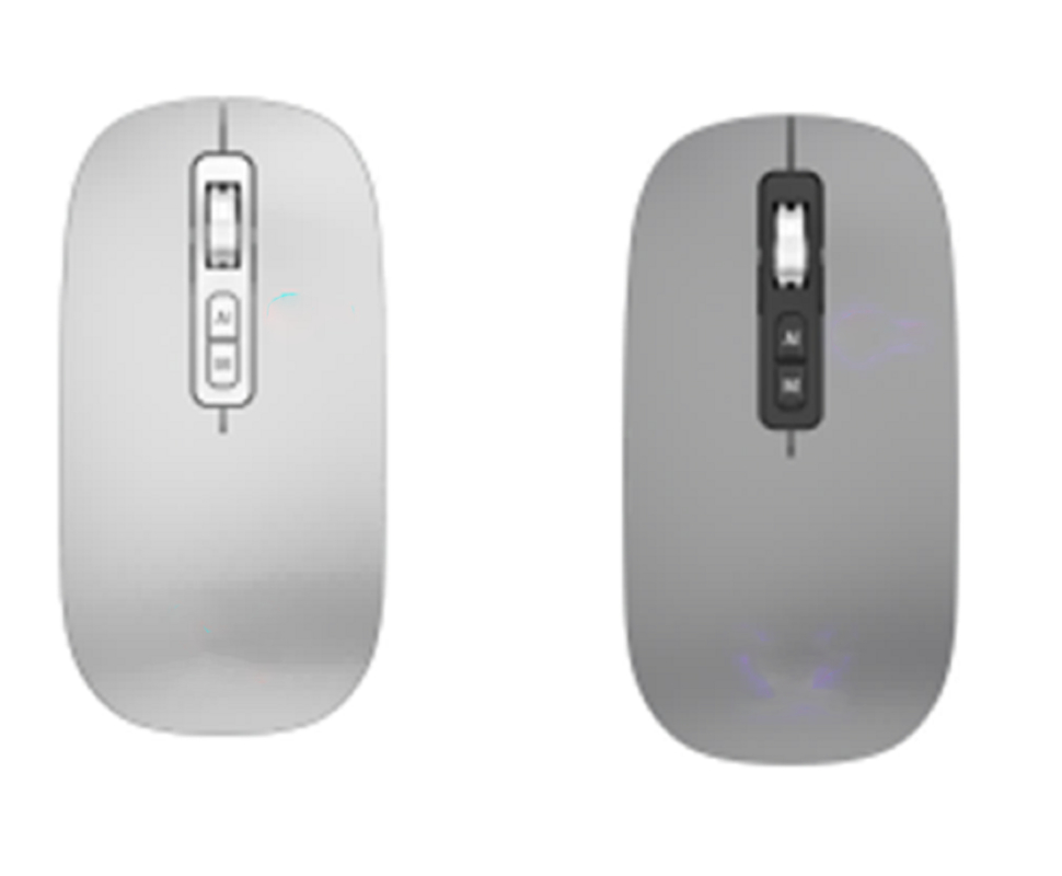 Este ratón IA inalámbrico y Bluetooth 2.4G ofrece ajustes DPI ajustables (800/1200/1600),Transparente/plata/gris